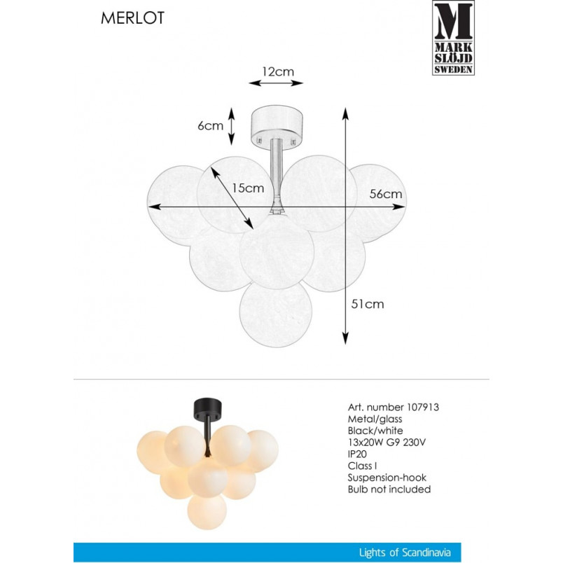 Lampa Sufitowa Szklane Kule Merlot XIII - Markslojd | Oświetlenie