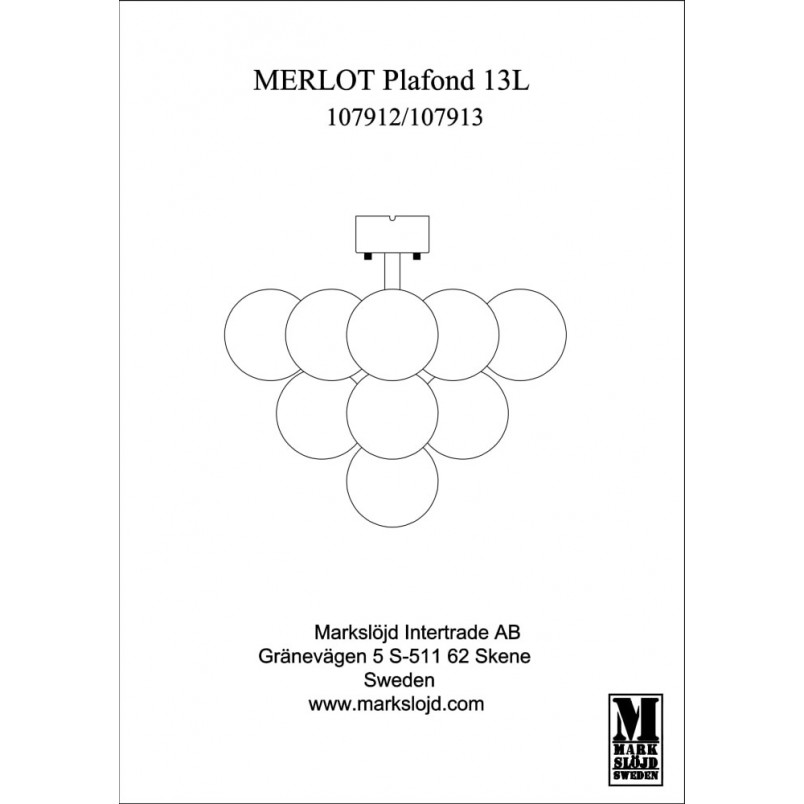 Lampa Sufitowa Szklane Kule Merlot XIII - Markslojd | Oświetlenie