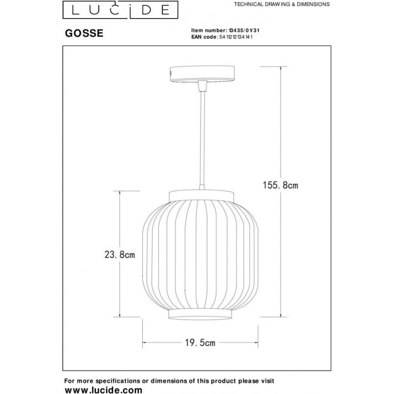 Lampa Wisząca Goose Biała Lucide | Elegancka Ceramika
