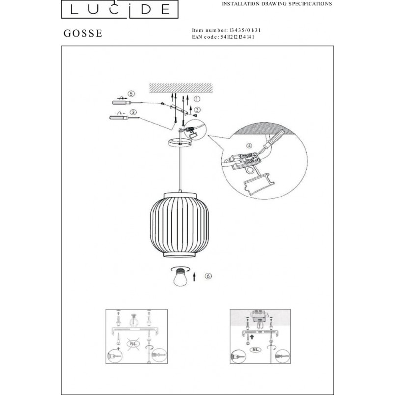 Lampa Wisząca Goose Biała Lucide | Elegancka Ceramika