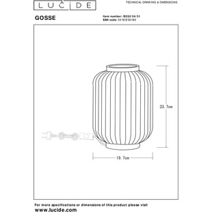 Lampa stołowa Gosse 33 biała Lucide | Japandi, Ceramika