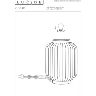 Lampa stołowa Gosse 33 biała Lucide | Japandi, Ceramika