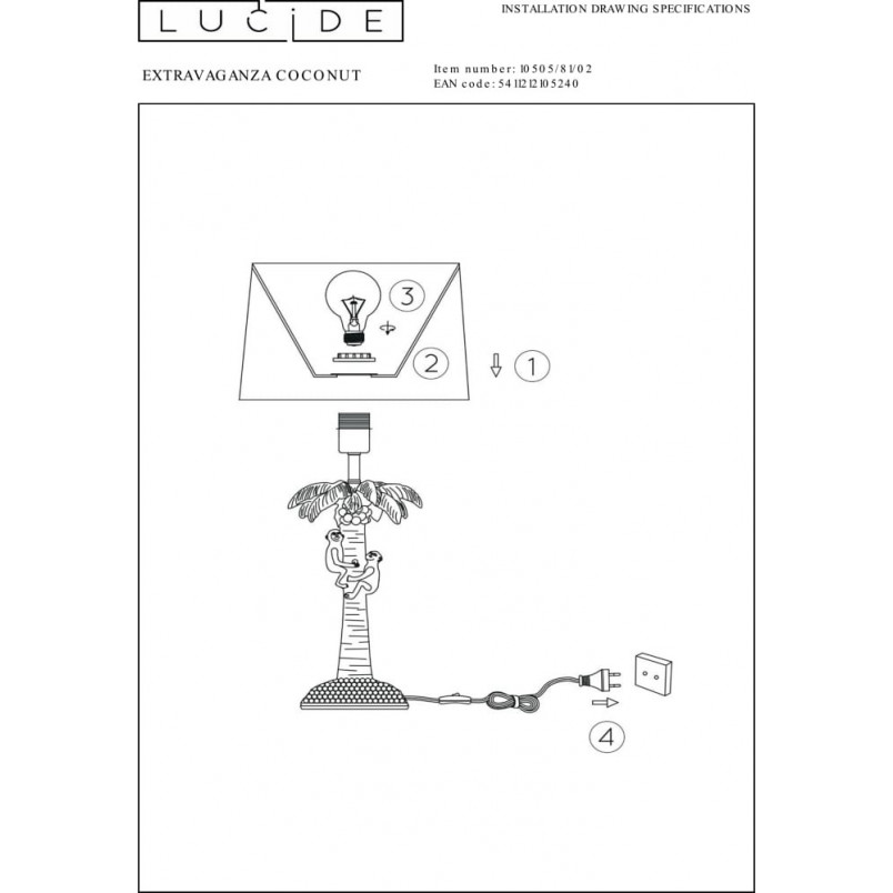 Lampa stołowa Coconut Lucide | Zielona, Art Deco | Kup online