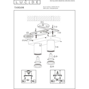 Plafon kierunkowy LED Taylor II biały | Lucide - Oświetlenie