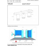Plafon kierunkowy LED Taylor III - nowoczesne oświetlenie łazni | Lucide