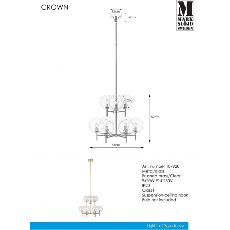 Lampa wisząca szklane kule Markslojd | Glamour Crown - Kup teraz!