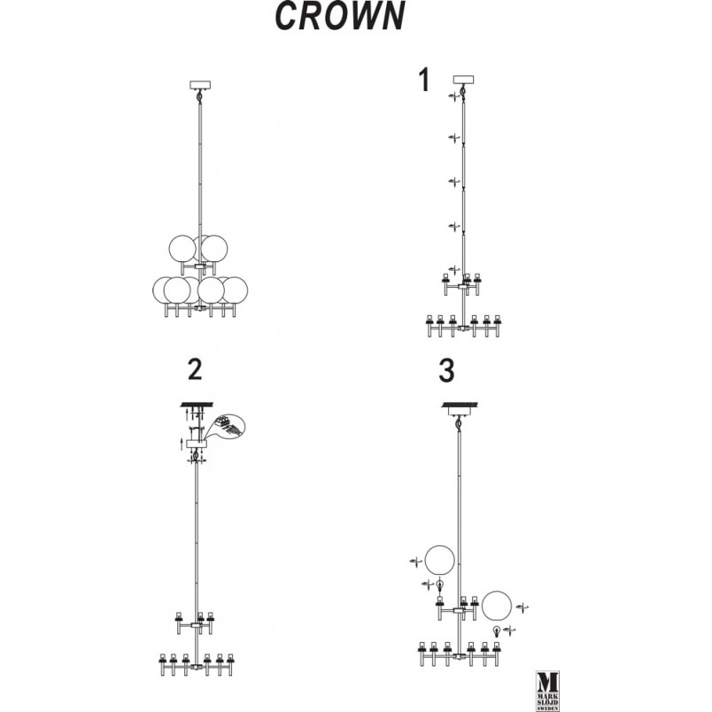 Lampa wisząca Crown - szklane kule, dymiony szkło | Markslojd