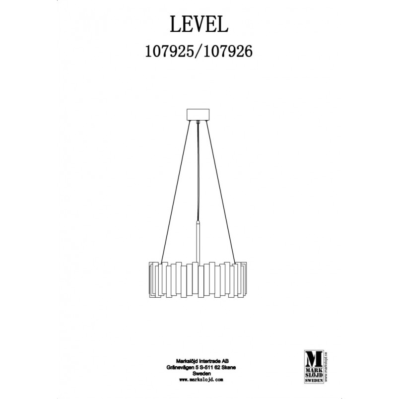 Lampa wisząca czarna Level Markslojd | E27 | Sklep z lampami