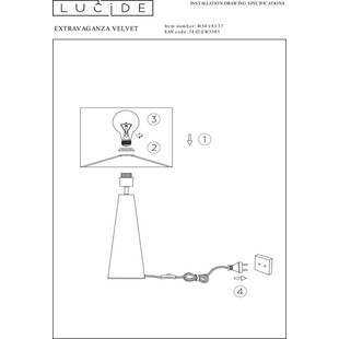 Lampa stołowa niebieska Lucide | Glamour i elegancja