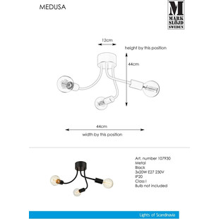 Lampa sufitowa loft Medusa III czarna | Markslojd