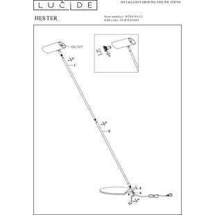 Lampa podłogowa biała Hester | Minimalistyczny design Lucide