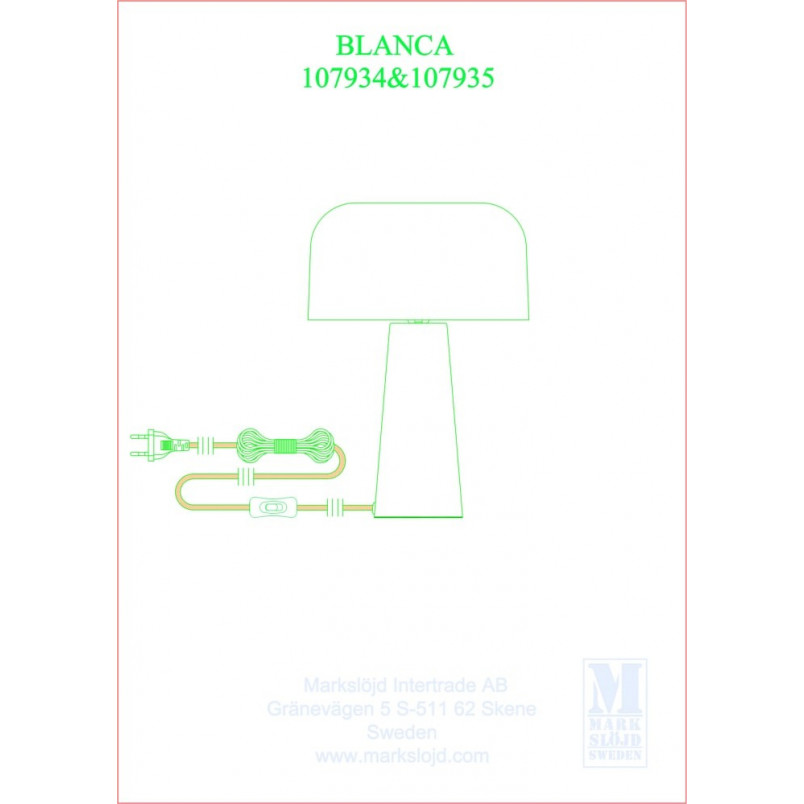 Lampa stołowa Blanca czarna Markslojd | Elegancki design