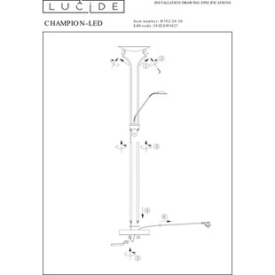 Lampa podłogowa LED Champion czarna | Lucide - Styl i funkcjonalność