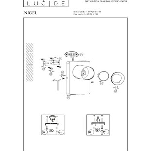 Kinkiet LED Nigel czarny z USB | Lucide - Oświetlenie