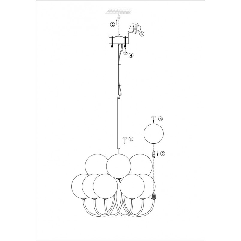 Lampa wisząca Bianco Markslojd | Szklane kule, styl glamour