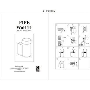 Kinkiet elewacyjny Pipe czarny Markslojd | Oświetlenie ogrodowe