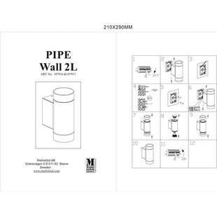 Kinkiet zewnętrzny Pipe II czarny | Markslojd - Eleganckie oświetlenie