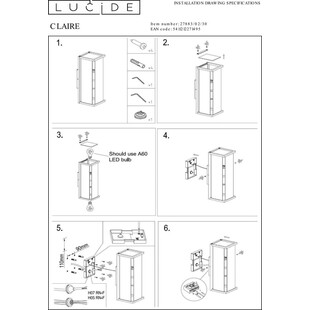 Kinkiet zewnętrzny Claire 14 LED antracyt - Lucide