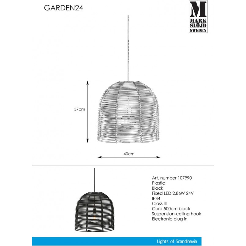 Lampa Ogrodowa Wisząca Garden Czarna - Markslojd | Oświetlenie