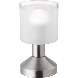 Lampa stołowa szklana Reality Gral - Biały / Nikiel | Sklep z lampami