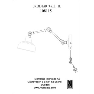 Kinkiet Grimstad mosiężny Markslojd | Regulowany, Retro
