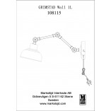 Kinkiet Grimstad mosiężny Markslojd | Regulowany, Retro