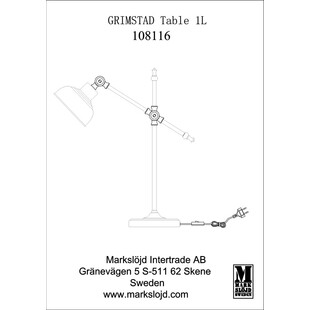 Lampa stołowa Grimstad mosiężna Markslojd | Kup online