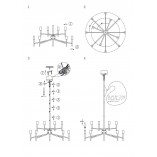 Lampa wisząca Regent XII Markslojd | Złota, antyczna, 70cm
