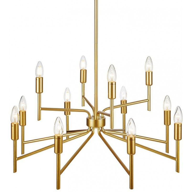 Lampa wisząca Regent XII Markslojd | Złota, antyczna, 70cm