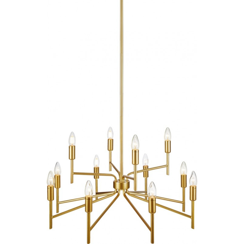 Lampa wisząca Regent XII Markslojd | Złota, antyczna, 70cm