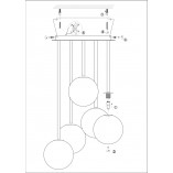 Lampa Sufitowa Universe V | Markslojd - Szkło Dymione