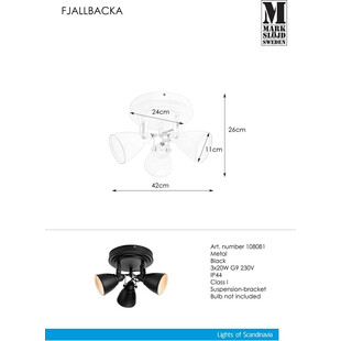 Plafon łazienkowy potrójny Fjallbacka | Markslojd - Loftowy design