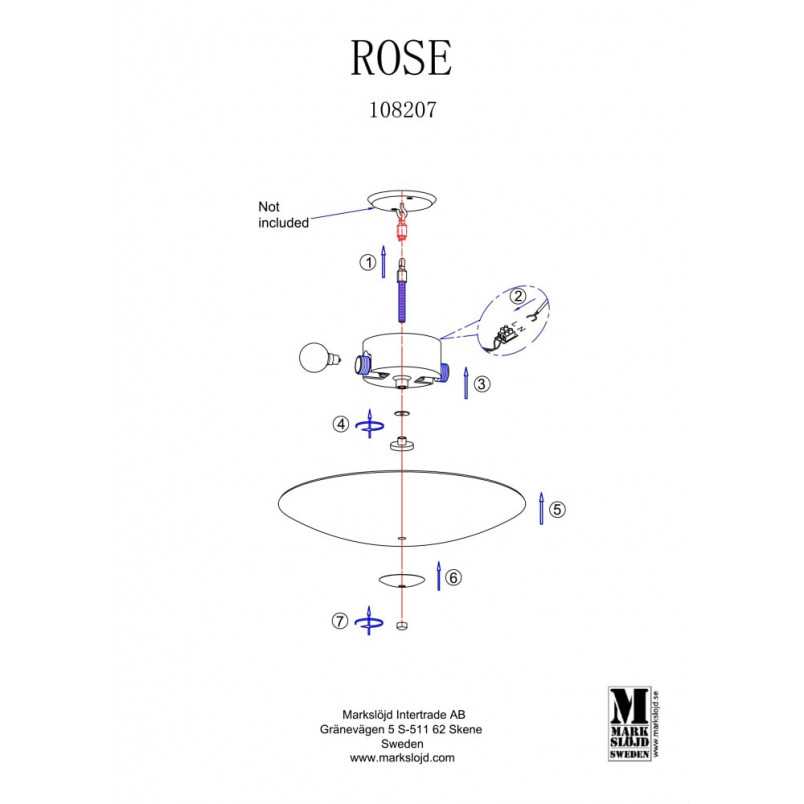 Plafon szklany Rose biały 35cm - Markslojd | Oświetlenie