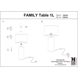 Lampa stołowa biała ceramiczna Family | Markslojd - Sklep