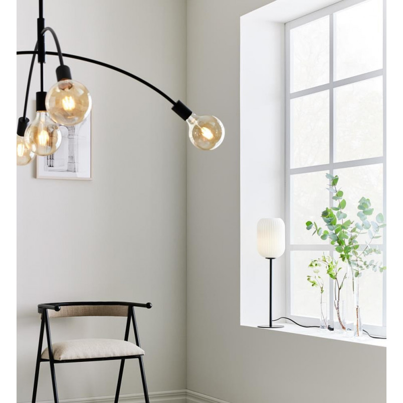 Lampa stołowa szklana Cava biało-czarna | Markslojd