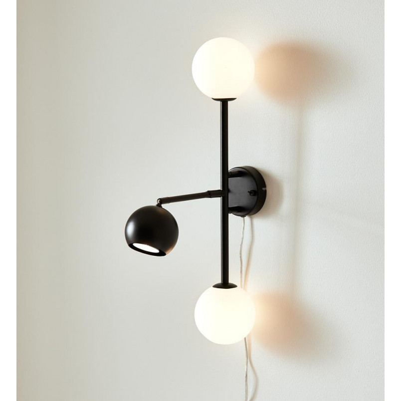 Kinkiet Bedside Markslojd: Designerski, z włącznikiem - Czarny/Biały