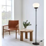 Lampa podłogowa Rise szklana biało-czarna | Markslojd