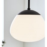 Lampa wisząca Rise - szklany klosz biały/czarny | Markslojd