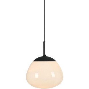 Lampa wisząca Rise - szklany klosz biały/czarny | Markslojd