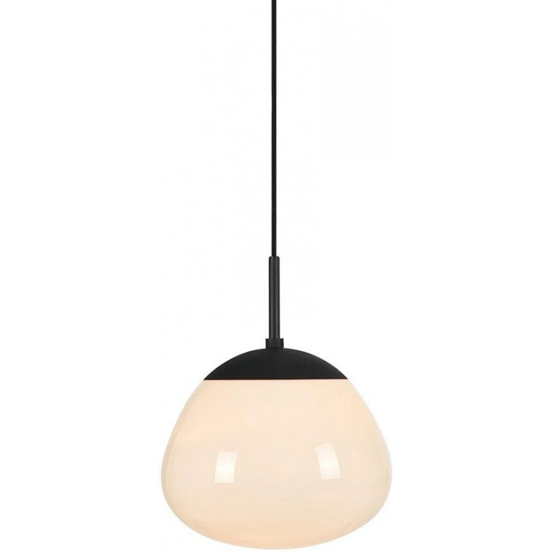Lampa wisząca Rise - szklany klosz biały/czarny | Markslojd