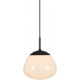 Lampa wisząca Rise - szklany klosz biały/czarny | Markslojd
