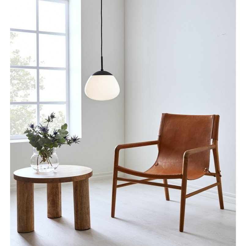 Lampa wisząca Rise - szklany klosz biały/czarny | Markslojd