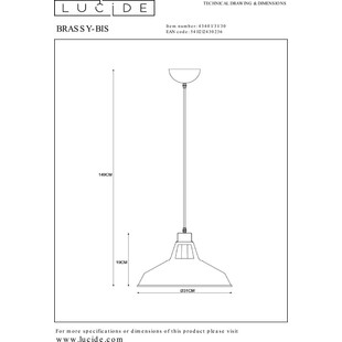 Lampa Wisząca Industrialna Brassy | Czarna, Loftowa | Lucide