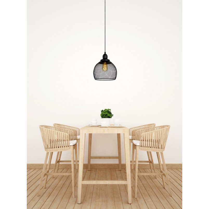 Lampa wisząca ażurowa Mesh czarna | Lucide - Loftowa elegancja
