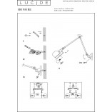 Kinkiet industrialny Lucide Honore | Loftowa lampa regulowana