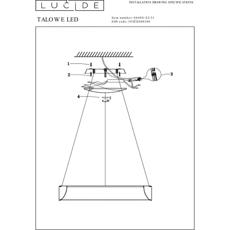 Lampa wisząca LED Talowe - Nowoczesny design Lucide