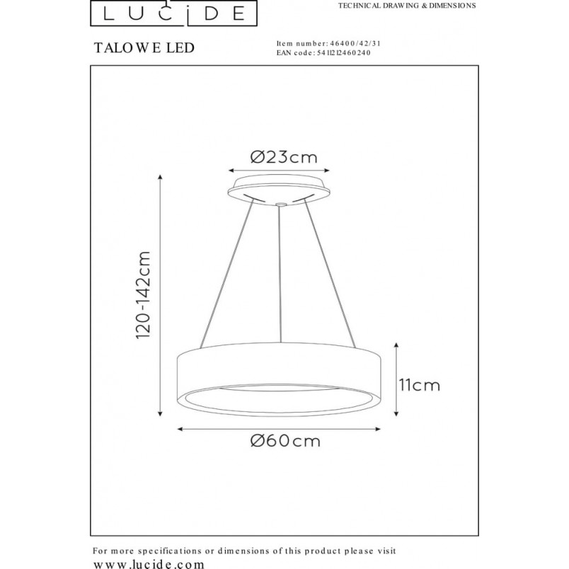 Lampa wisząca LED Talowe - Nowoczesny design Lucide