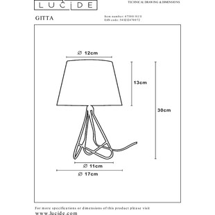 Lampa stołowa Gitta czarno-chromowa | Lucide
