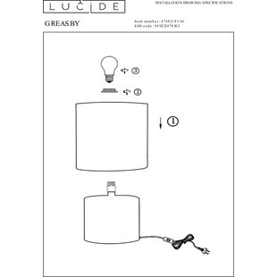 Lampa stołowa Greasby szara Lucide | Design w stylu Japandi