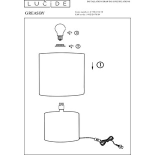Lampa stołowa Greasby kremowa Lucide | Styl Japandi